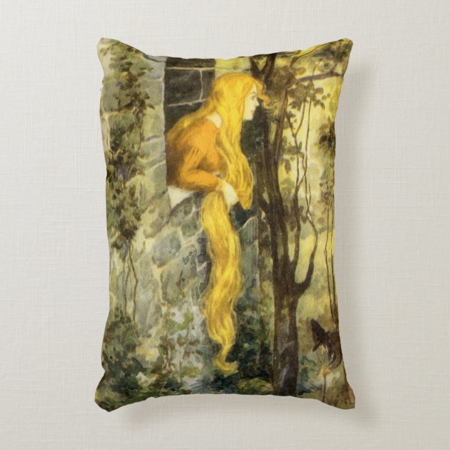 Sagor från svunna tider, Rapunzel med långt blont  Prydnadskudde (Framsidan(Vertikal))