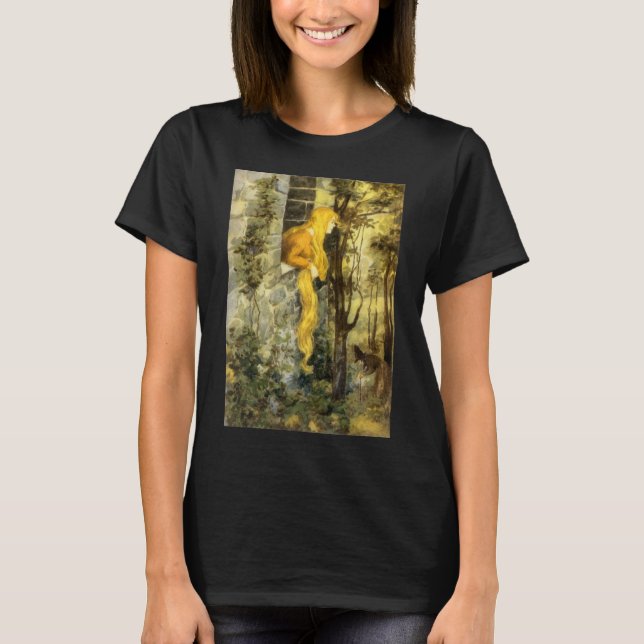 Sagor från svunna tider, Rapunzel med långt blont  T-shirt (Framsida)