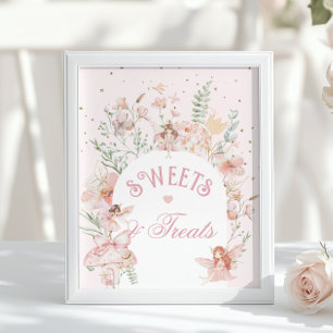 Sagosa sötsaker och gods Whimsical Rosa Födelsedag Poster
