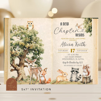 Sagoskog baby shower inbjudningar