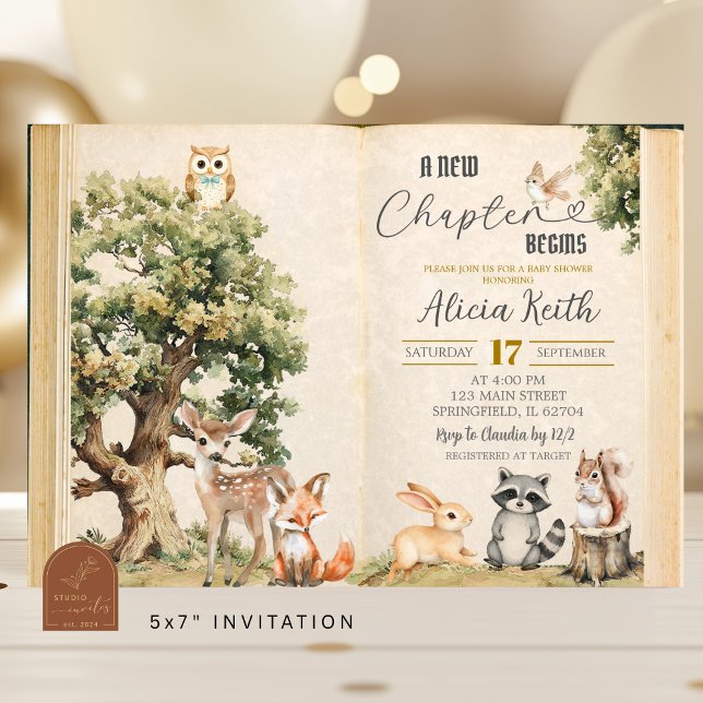 Sagoskog baby shower inbjudningar (Skapare uppladdad)