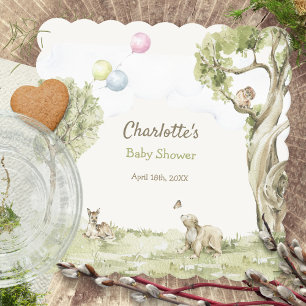 Sagoskog Björn Nästan Väntar Baby Shower Underlägg Papper