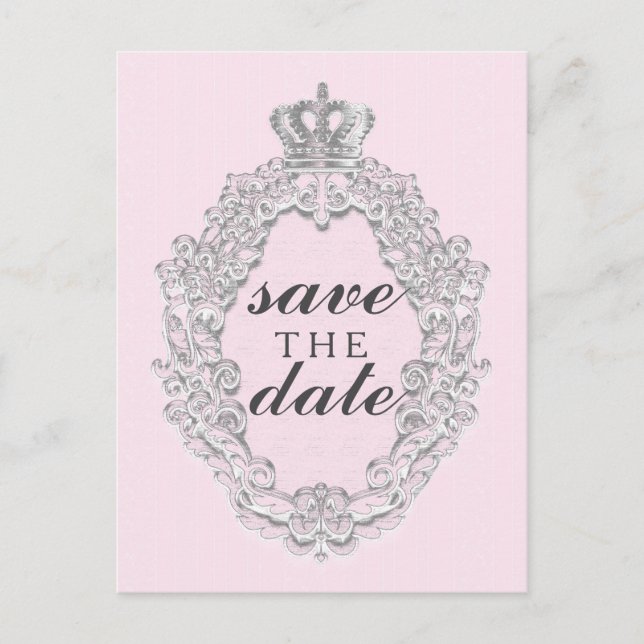 Sagostil Rosa Prinsessa SPARA DATUM Vykort (Framsida)