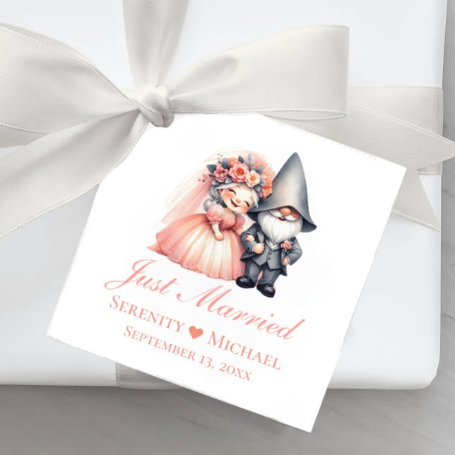 Sagostycken Nygifta Trädgårdstomte Rustik Bröllop Gåvor Etiketter (Skapare uppladdad)