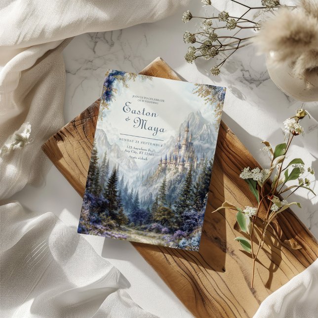 Sagostycket Dimmiga Berg Bröllop Inbjudningar (Skapare uppladdad)