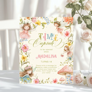 Sagotidskapsel Ljus Vildblomma Födelsedag Poster