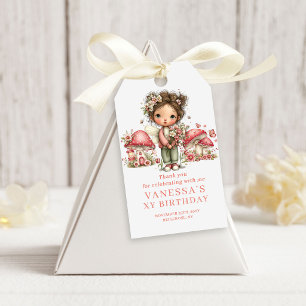 Sagoträdgård 7-års födelsedags Söt blomsterpresent Presentetikett