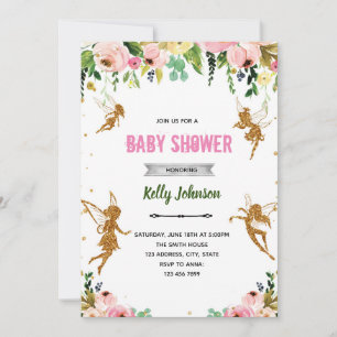 Sagoträdgård baby shower tema inbjudan