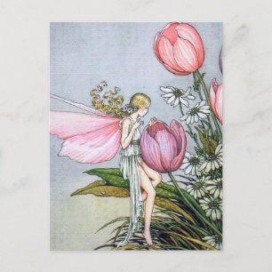 Sagotulpaner Vintageillustration Postkort Vykort