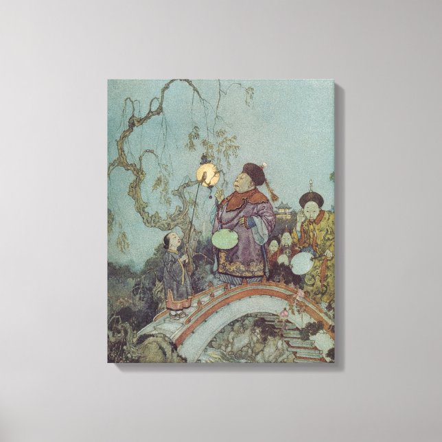 Sagovärld från förr, Näktergalen av Edmund Dulac Canvastryck (Framsida)