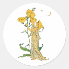 Sagovärld, Nattljus, Walter Crane Runt Klistermärke