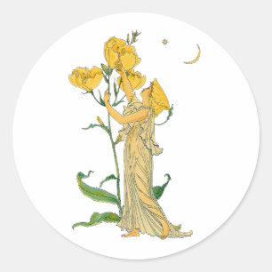 Sagovärld, Nattljus, Walter Crane Runt Klistermärke
