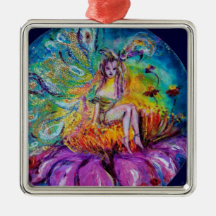 SAGOVÄSEN I NATTEN LIVFULL BLÅ SAFIR Ädelsten Julgransprydnad Metall