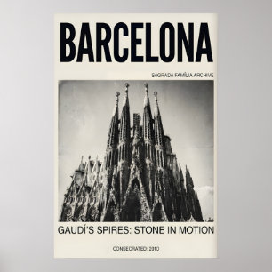 Sagrada Familia Affisch Barcelona Typografi Konst