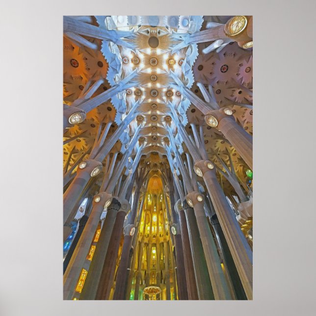 Sagrada Familia-arkitektur, Barcelona Poster (Framsidan)