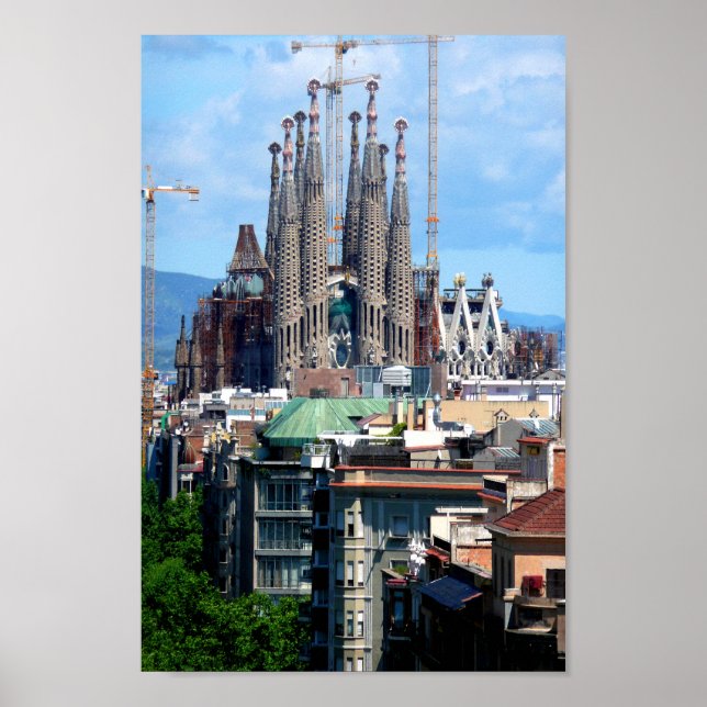 Sagrada Familia Barcelona Catalonia Spanien Poster (Framsidan)