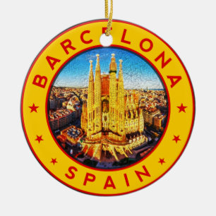 Sagrada Familia Barcelona Julgransprydnad Keramik