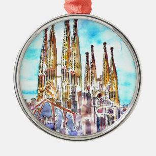 Sagrada Familia Barcelona Julgransprydnad Metall