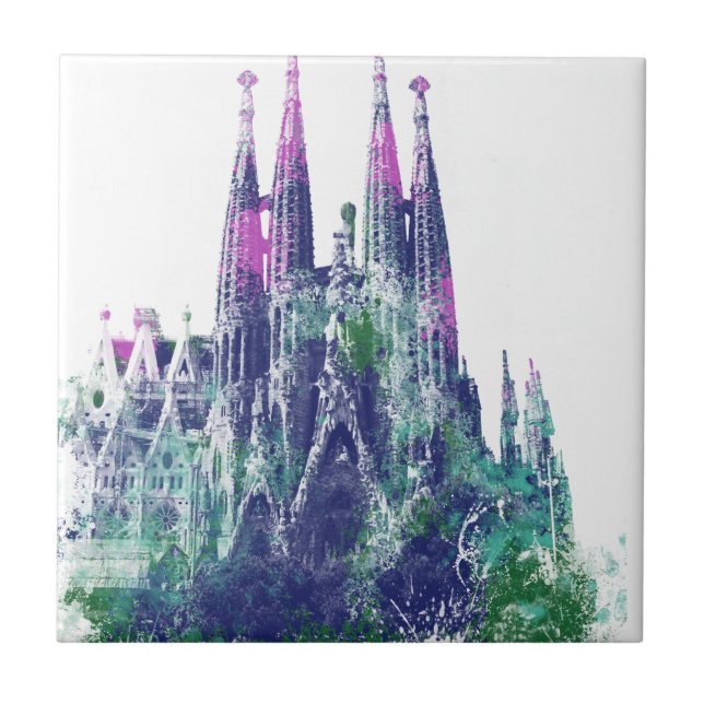 Sagrada Familia Barcelona Kakelplatta (Framsidan)