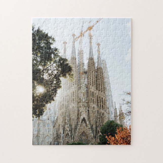 Sagrada Familia Barcelona Spain Basilica Landmark Pussel (Vertikal)