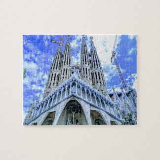 Sagrada Familia Barcelona Spain Basilica Landmark Pussel