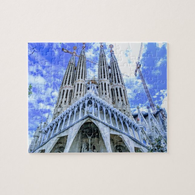 Sagrada Familia Barcelona Spain Basilica Landmark Pussel (Horisontell)