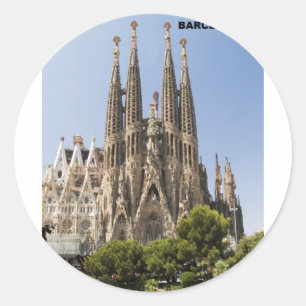 Sagrada Familia Barcelona Spanien Runt Klistermärke