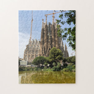 Sagrada Familia Basilica Landmark Barcelona Spanie Pussel