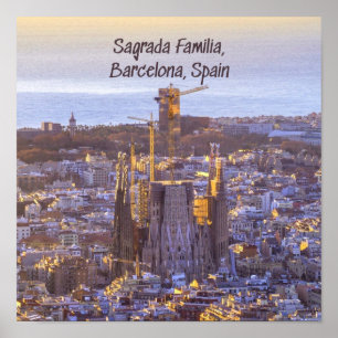 Sagrada Familia Catholic Church, Barcelona, Spanie Poster