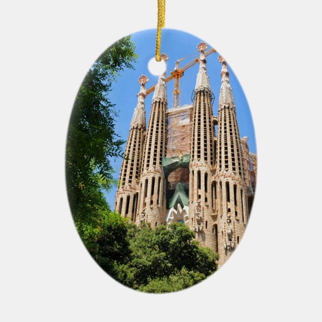Sagrada Familia i Barcelona, Spanien Julgransprydnad Keramik (Framsidan)