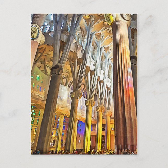 Sagrada Familia. Insida. Visa 9. Vykort (Framsida)