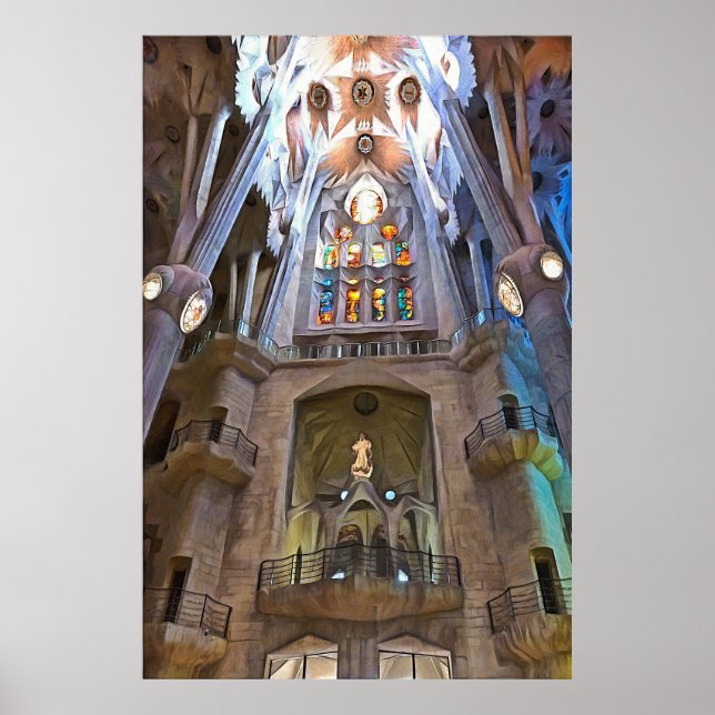 Sagrada Familia. Insida. Vy 25. Poster (Framsidan)