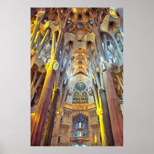 Sagrada Familia. Insida. Vy 29. Poster