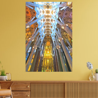 Sagrada Familia Interiör Barcelona Canvastryck