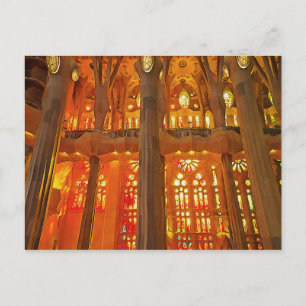 Sagrada Familia. Interiör. Vy 17. Vykort