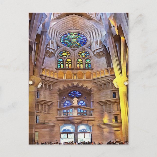 Sagrada Familia. Interiör. Vy 24. Vykort (Framsida)