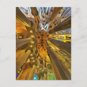 Sagrada Familia. Interiör. Vy 26. Vykort