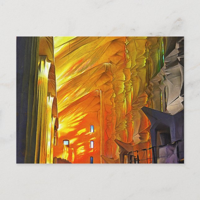 Sagrada Familia. Interiör. Vy 2. Vykort (Framsida)