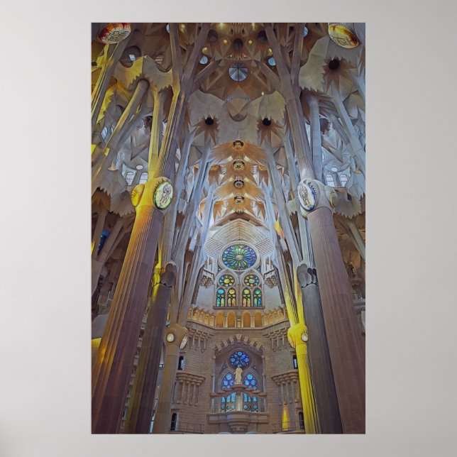 Sagrada Familia-katedralens arkitektur Poster (Framsidan)