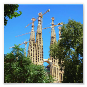 Sagrada Familia kyrka i Barcelona, Spanien Fototryck