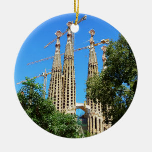 Sagrada Familia kyrka i Barcelona, Spanien Julgransprydnad Keramik