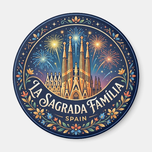 Sagrada Família-kyrkan Spanien Magnet (Framsidan)