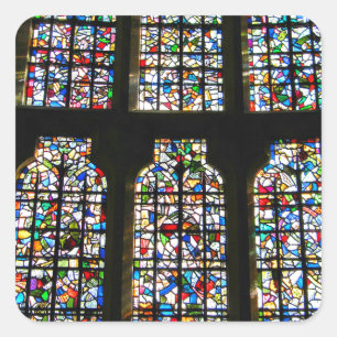 Sagrada Familia målat glass Barcelona fotografera Fyrkantigt Klistermärke
