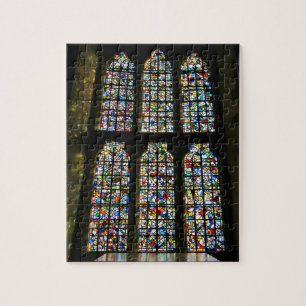 Sagrada Familia målat glass Barcelona fotografera Pussel