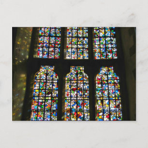 Sagrada Familia målat glass Barcelona fotograferar Vykort