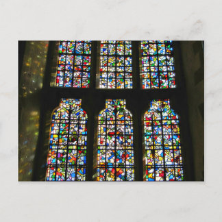 Sagrada Familia målat glass Barcelona fotograferar Vykort