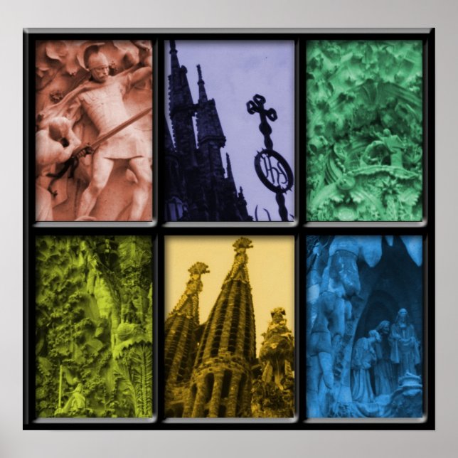 Sagrada Familia Montage Poster (Framsidan)