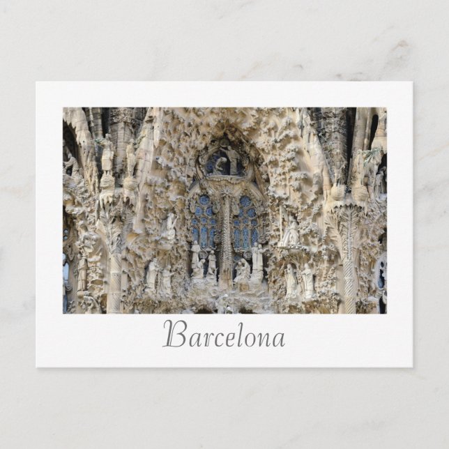 Sagrada Familia. Nativitetsfasad. Vykort (Framsida)