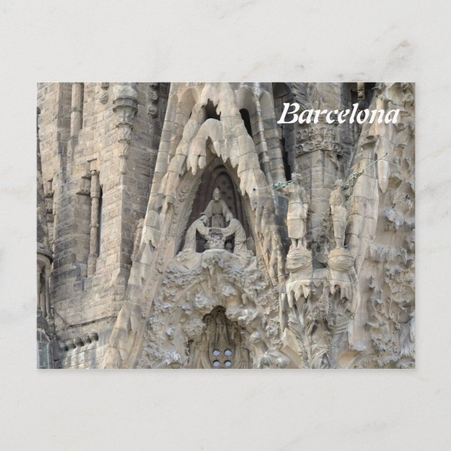 Sagrada Familia. Nativitetsfasad. Vykort (Framsida)
