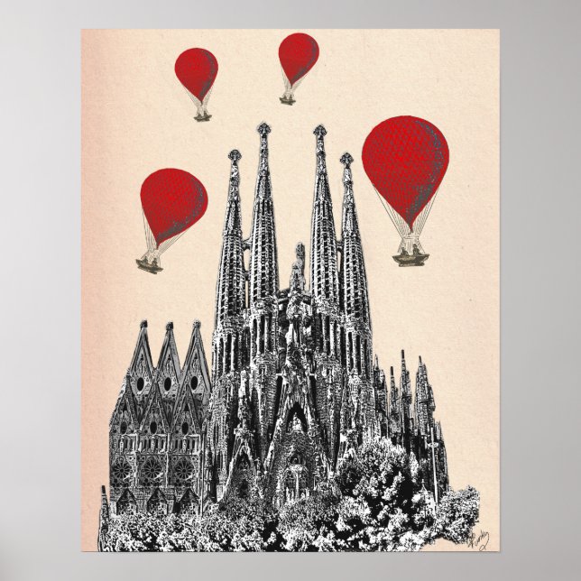 Sagrada Familia och Red Luftballongs Poster (Framsidan)
